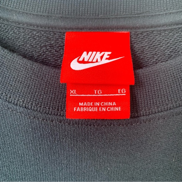 NIKE Sweatshirt (XL) Black w/gray block middle w/Nike Air + Logo in Lime Green - Picture 3 of 7